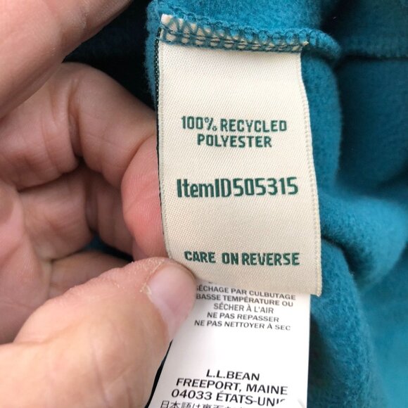 L.L.Bean Womens Fleece Jacket MP Full Zip Stand Collar Outdoors Cozy Teal Green - Picture 9 of 13